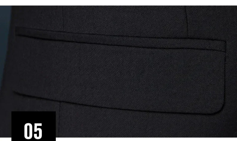 US Size Men Lapel Black Collar 3 Pcs Suit Set Coat Vest Trousers / Business Groom Wedding Dress Fprmal Blazer Pants Waistcoat