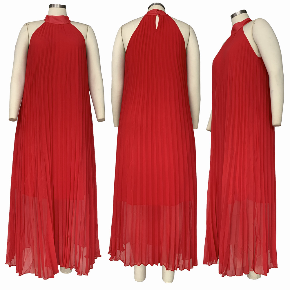 Wmstar Plus Size Women Long Dress leeveless Bandage Halter Hollow Out Splited A-line Maxi Dresses Outfits Wholesale Dropshipping