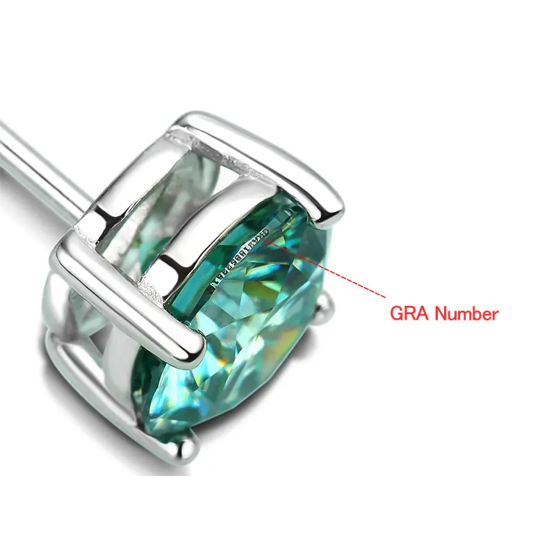 KNOBSPIN D Color Moissanite Earring S925 Sterling Sliver Plated with 18k White Gold Earring for Women Man Sparkling Fine Jewelry