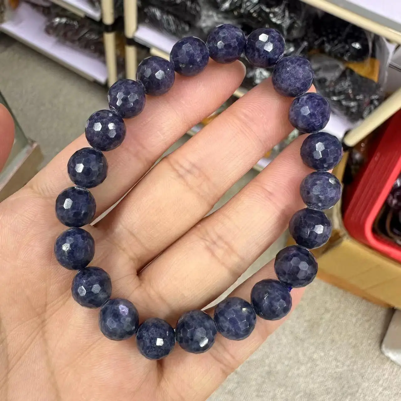 AAA Quality Natural Cutting Sapphire Stone Bead Bracelet Natural Stone Bracelet Senior Jewelry Female for Gift Wholesale!8.6-9mm