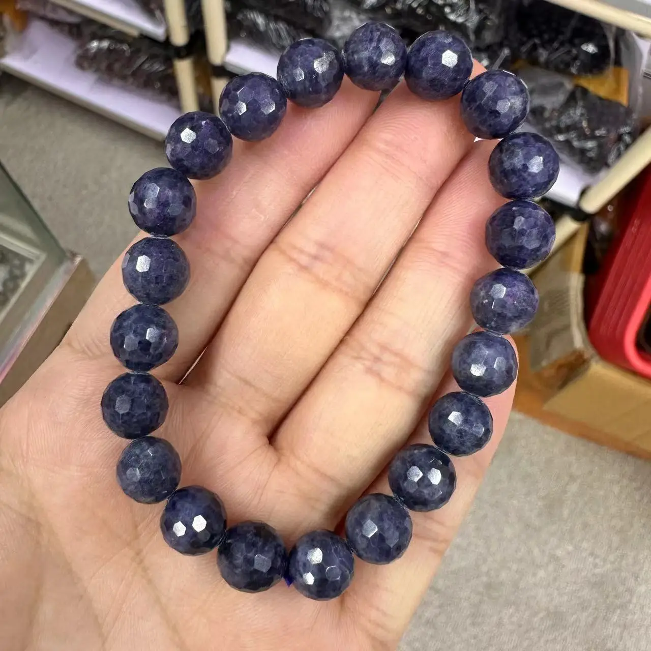 AAA Quality Natural Cutting Sapphire Stone Bead Bracelet Natural Stone Bracelet Senior Jewelry Female for Gift Wholesale!8.6-9mm