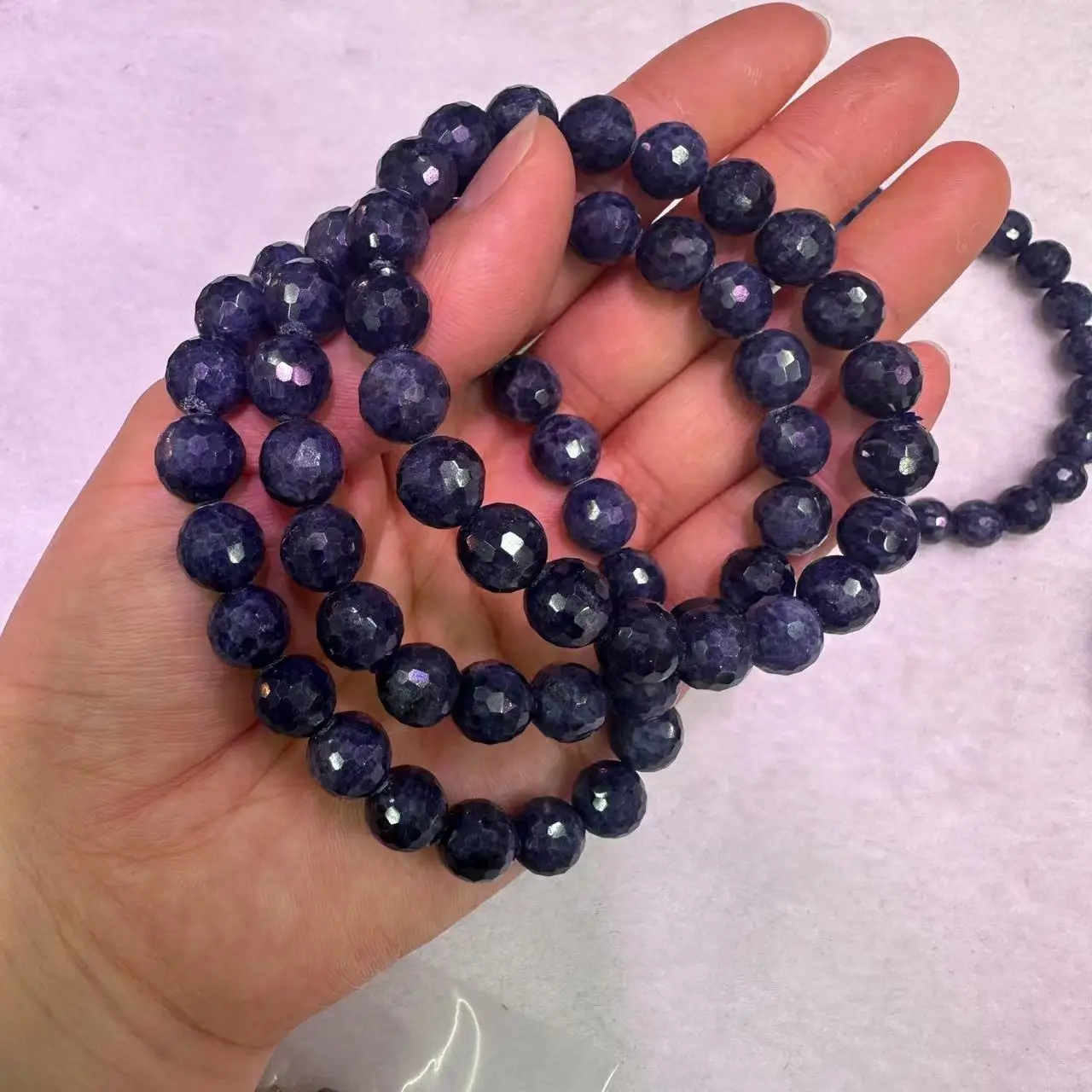 AAA Quality Natural Cutting Sapphire Stone Bead Bracelet Natural Stone Bracelet Senior Jewelry Female for Gift Wholesale!8.6-9mm