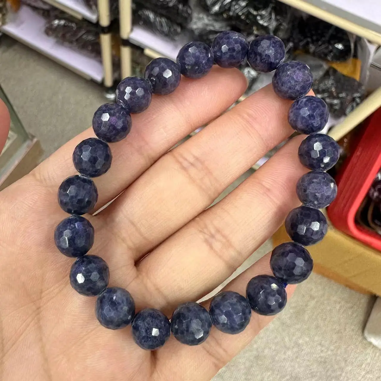 AAA Quality Natural Cutting Sapphire Stone Bead Bracelet Natural Stone Bracelet Senior Jewelry Female for Gift Wholesale!8.6-9mm