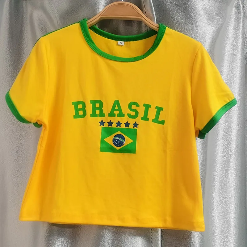 2023 Summer Women Clothing Short Sleeve T-Shirt+Drawstring Shorts 2Pcs Suit Brazil Letter Print Casual Tracksuit Fashion Outfits