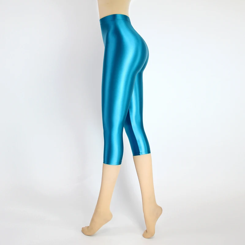 Satin Silky Smooth Women Pants Sexy Tight High Waist Gloss Pants Capris Yoga Sports Joggers Sweatpants Women Pants Bottoms