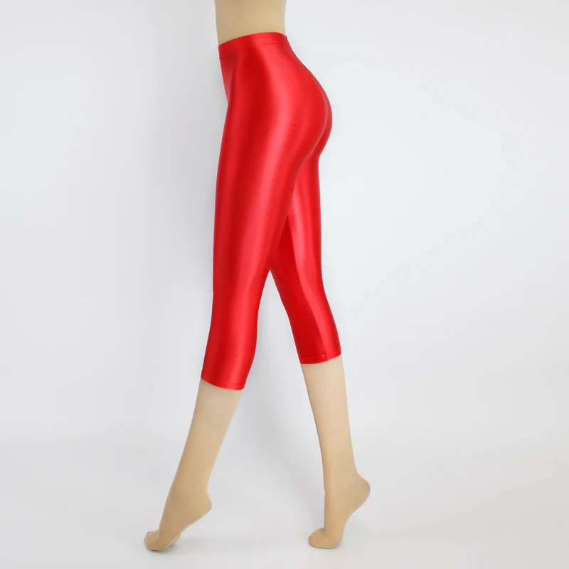 Satin Silky Smooth Women Pants Sexy Tight High Waist Gloss Pants Capris Yoga Sports Joggers Sweatpants Women Pants Bottoms
