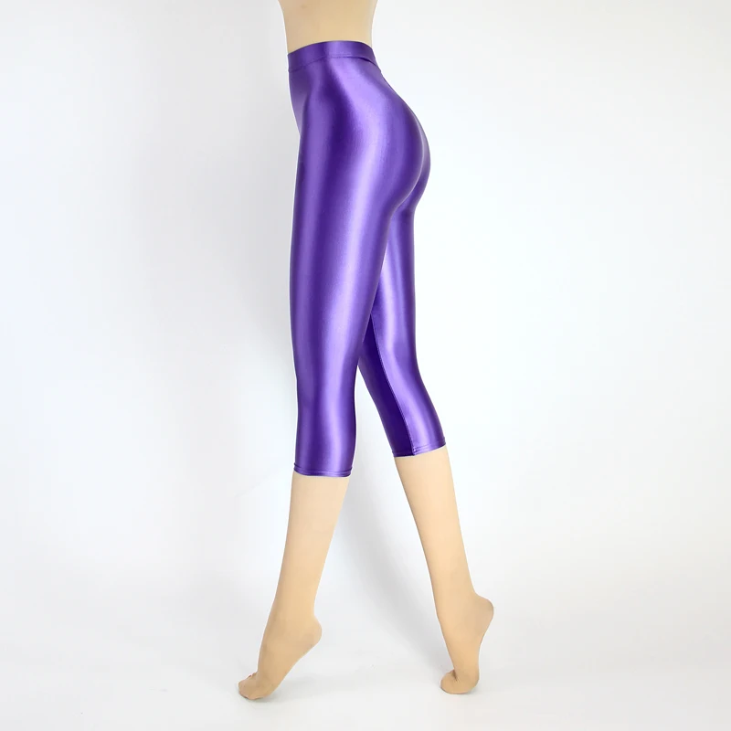 Satin Silky Smooth Women Pants Sexy Tight High Waist Gloss Pants Capris Yoga Sports Joggers Sweatpants Women Pants Bottoms
