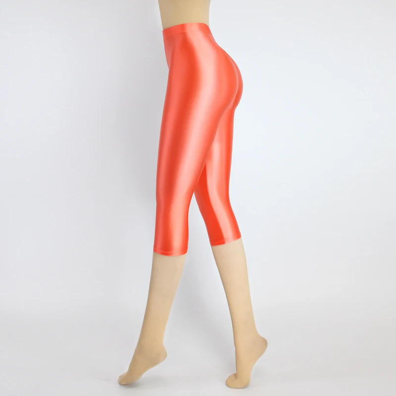Satin Silky Smooth Women Pants Sexy Tight High Waist Gloss Pants Capris Yoga Sports Joggers Sweatpants Women Pants Bottoms