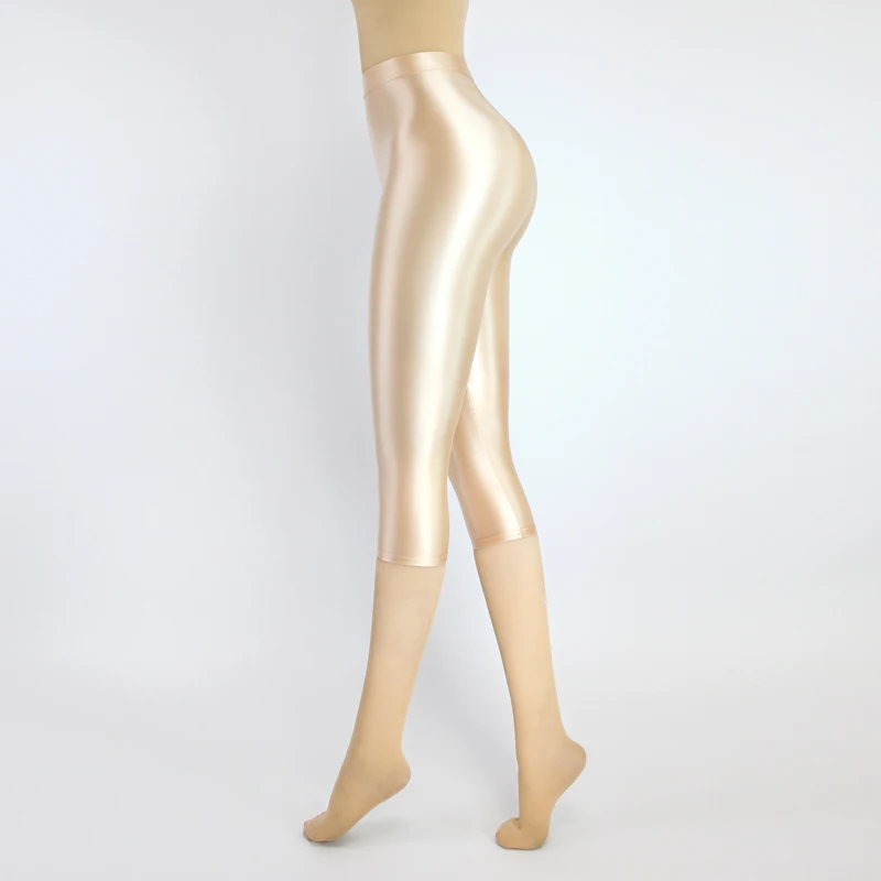 Satin Silky Smooth Women Pants Sexy Tight High Waist Gloss Pants Capris Yoga Sports Joggers Sweatpants Women Pants Bottoms