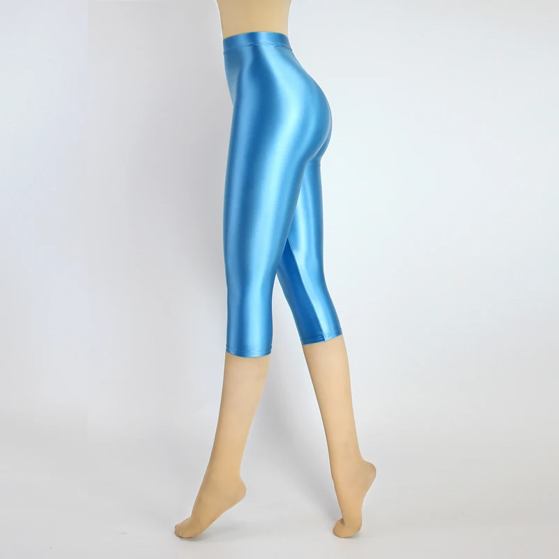Satin Silky Smooth Women Pants Sexy Tight High Waist Gloss Pants Capris Yoga Sports Joggers Sweatpants Women Pants Bottoms