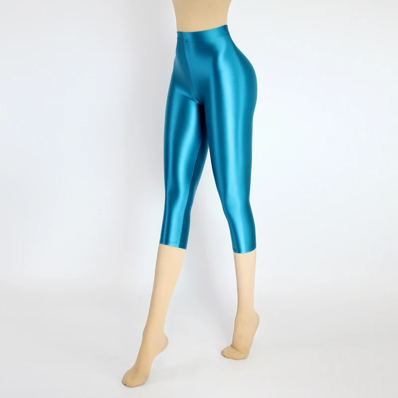Satin Silky Smooth Women Pants Sexy Tight High Waist Gloss Pants Capris Yoga Sports Joggers Sweatpants Women Pants Bottoms