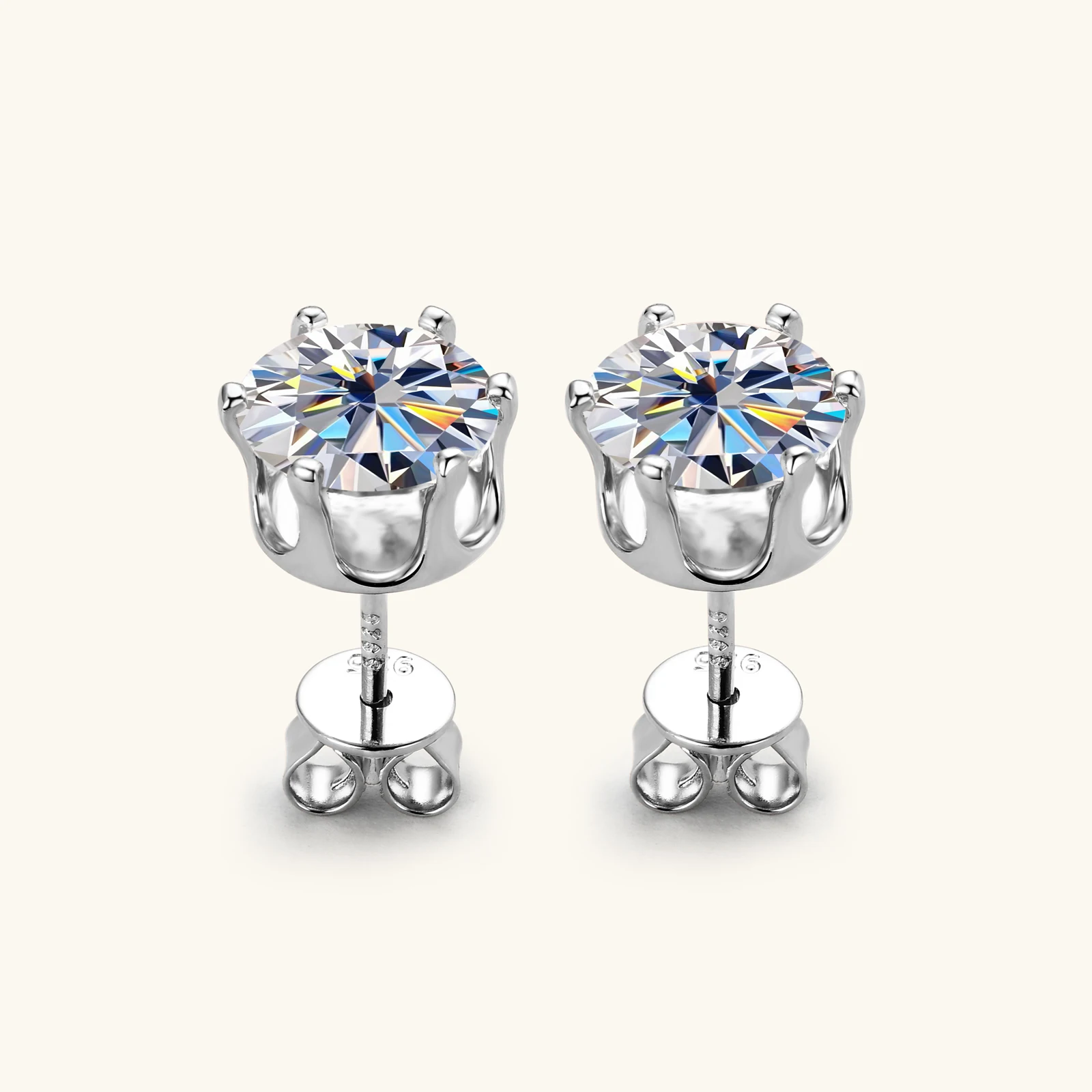 0.1-3ct Moissanite Diamond Stud Earrings for Women Men 925 Silver Original Certified Plated 18k Gold Earring Wedding Jewelry