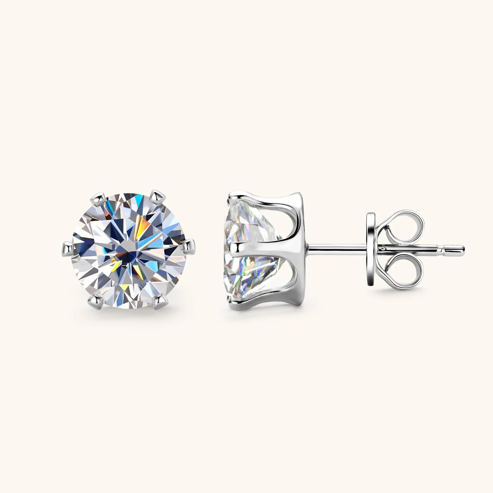 0.1-3ct Moissanite Diamond Stud Earrings for Women Men 925 Silver Original Certified Plated 18k Gold Earring Wedding Jewelry