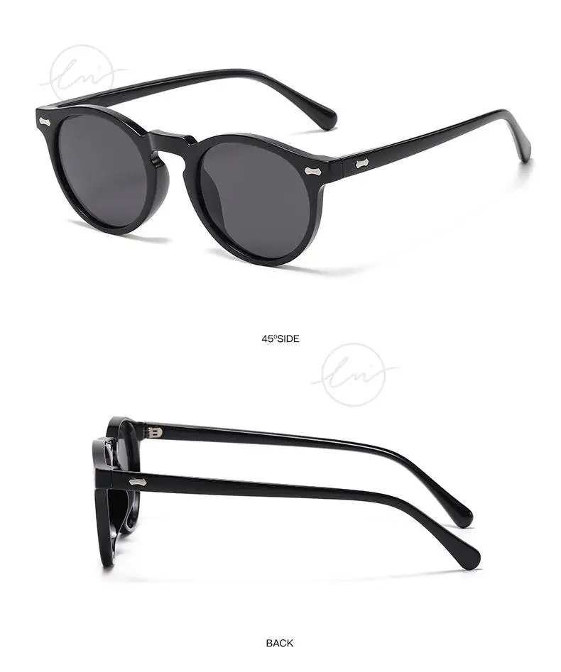 LM Classic Round Polarized Sunglasses Women Men Tea Lens Outdoor Driving Shades Vintage Sun Glasses Unisex UV400 Gafas De Sol