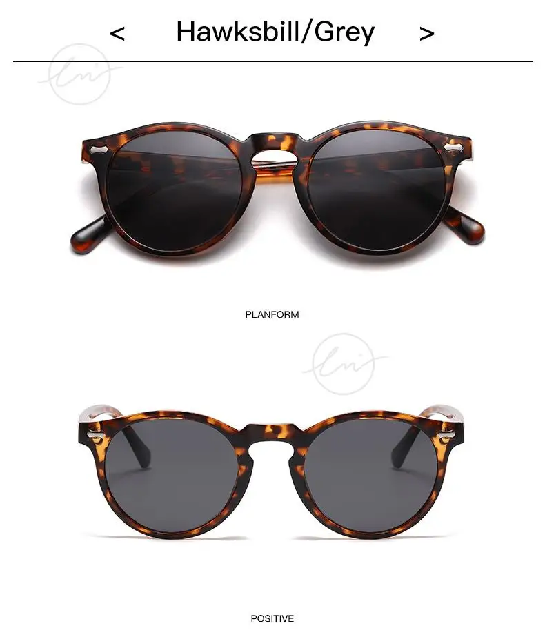 LM Classic Round Polarized Sunglasses Women Men Tea Lens Outdoor Driving Shades Vintage Sun Glasses Unisex UV400 Gafas De Sol