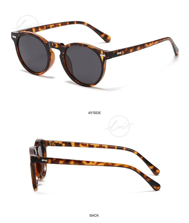 LM Classic Round Polarized Sunglasses Women Men Tea Lens Outdoor Driving Shades Vintage Sun Glasses Unisex UV400 Gafas De Sol