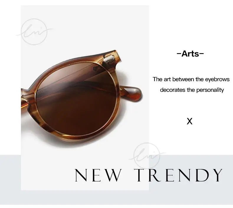 LM Classic Round Polarized Sunglasses Women Men Tea Lens Outdoor Driving Shades Vintage Sun Glasses Unisex UV400 Gafas De Sol