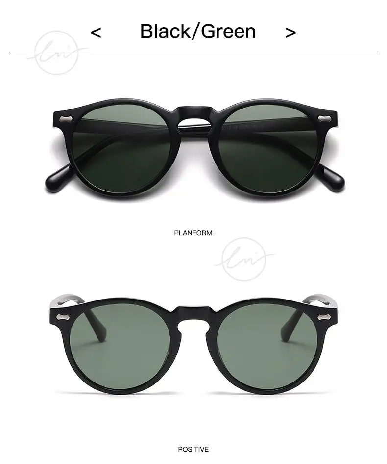 LM Classic Round Polarized Sunglasses Women Men Tea Lens Outdoor Driving Shades Vintage Sun Glasses Unisex UV400 Gafas De Sol