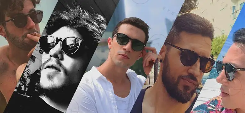 LM Classic Round Polarized Sunglasses Women Men Tea Lens Outdoor Driving Shades Vintage Sun Glasses Unisex UV400 Gafas De Sol