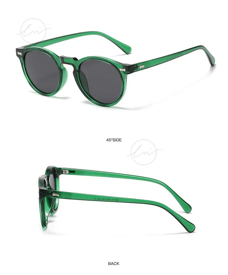 LM Classic Round Polarized Sunglasses Women Men Tea Lens Outdoor Driving Shades Vintage Sun Glasses Unisex UV400 Gafas De Sol