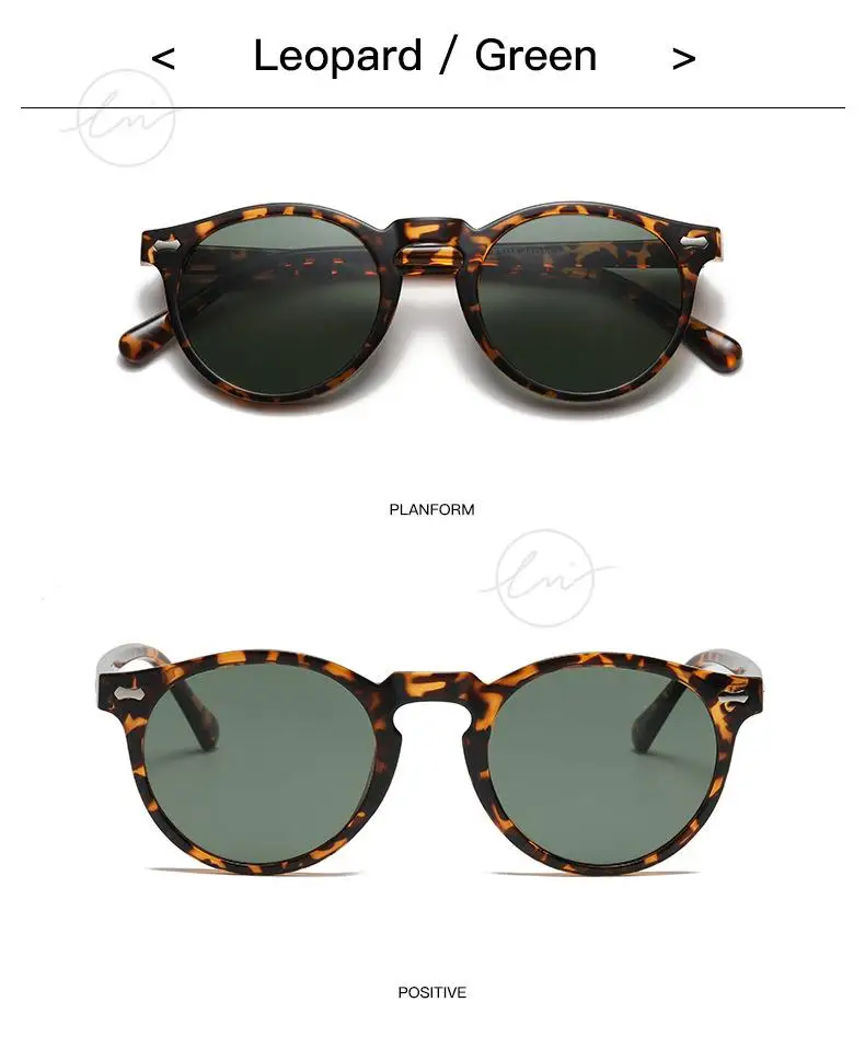 LM Classic Round Polarized Sunglasses Women Men Tea Lens Outdoor Driving Shades Vintage Sun Glasses Unisex UV400 Gafas De Sol