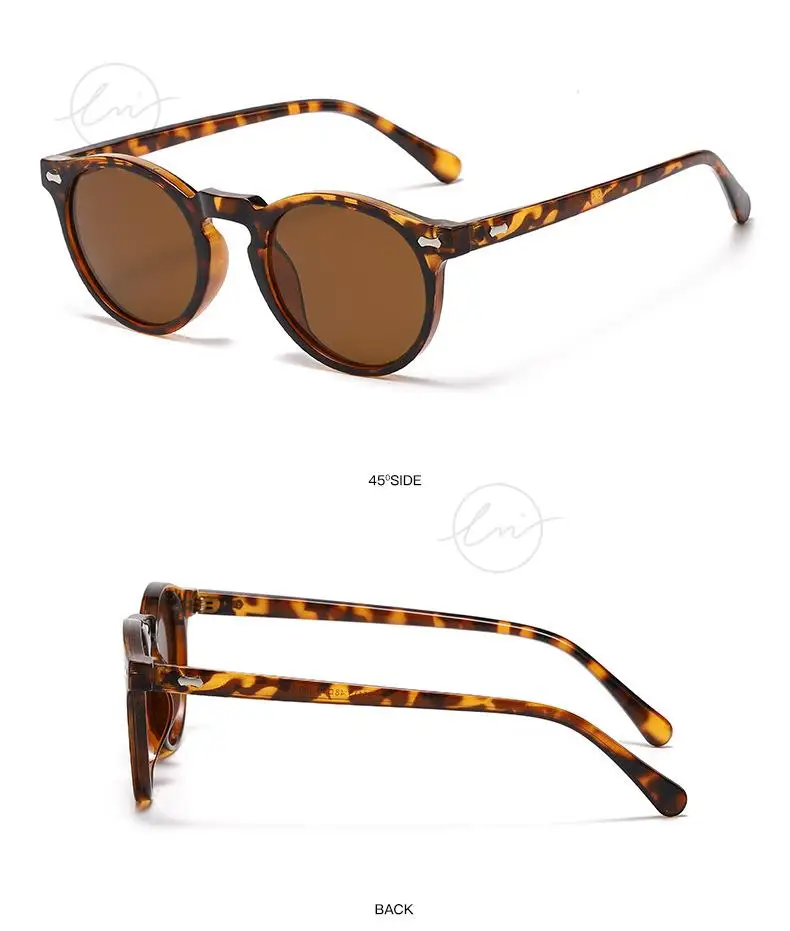 LM Classic Round Polarized Sunglasses Women Men Tea Lens Outdoor Driving Shades Vintage Sun Glasses Unisex UV400 Gafas De Sol