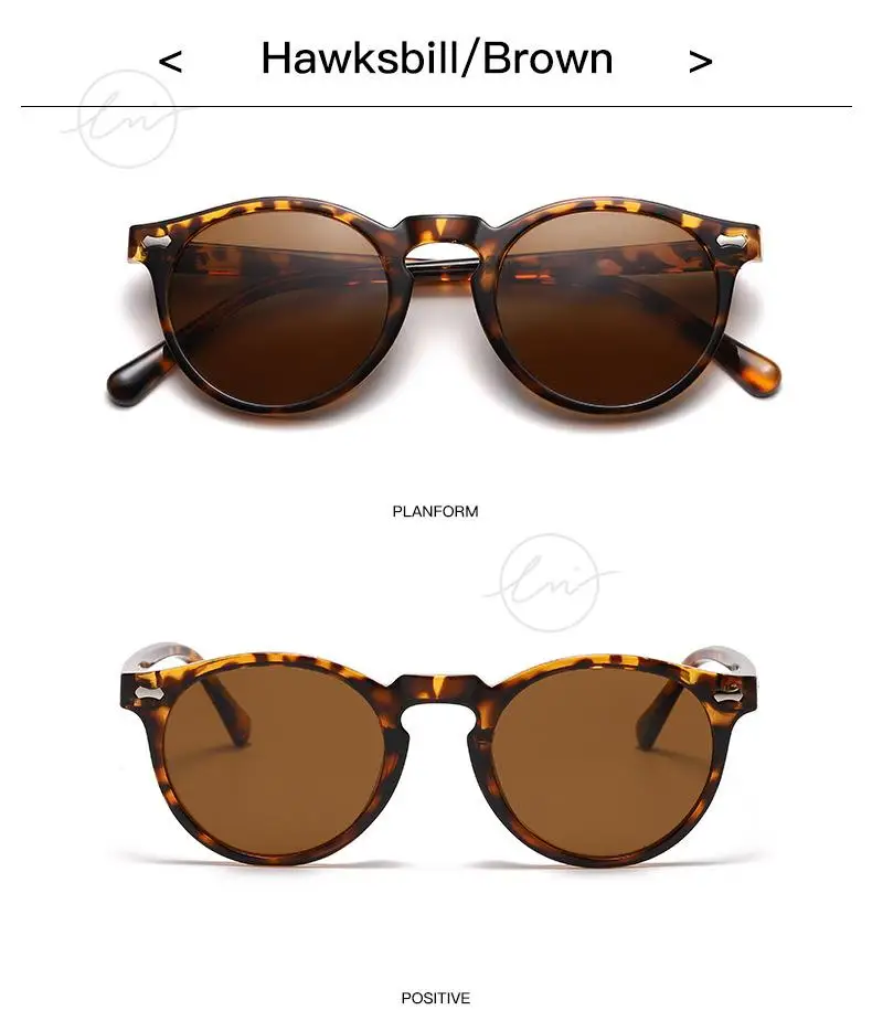 LM Classic Round Polarized Sunglasses Women Men Tea Lens Outdoor Driving Shades Vintage Sun Glasses Unisex UV400 Gafas De Sol