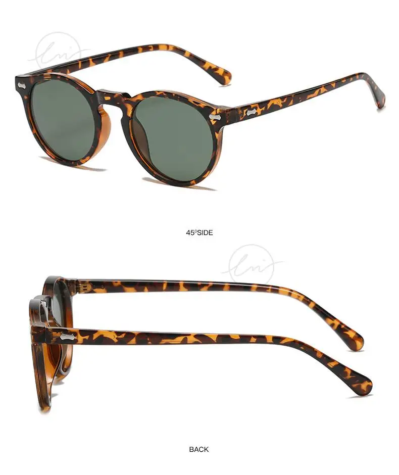 LM Classic Round Polarized Sunglasses Women Men Tea Lens Outdoor Driving Shades Vintage Sun Glasses Unisex UV400 Gafas De Sol