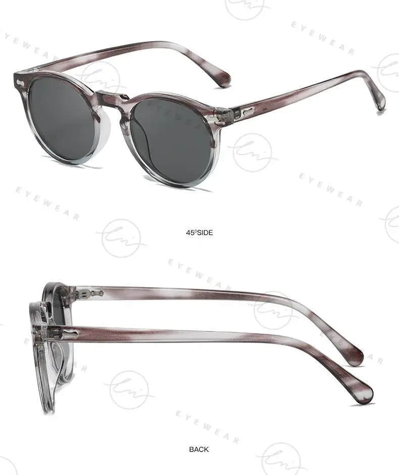 LM Classic Round Polarized Sunglasses Women Men Tea Lens Outdoor Driving Shades Vintage Sun Glasses Unisex UV400 Gafas De Sol