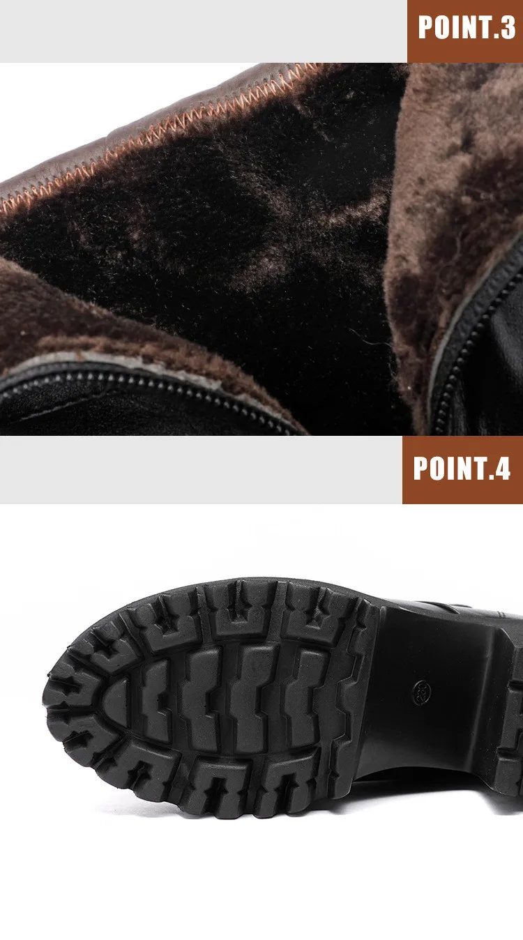 Plus Size 32-43 Platform Shoes Women Ankle Boots Leather 2026 Fall Winter High Heels Boots Ladies Plush Motorcycle Botas