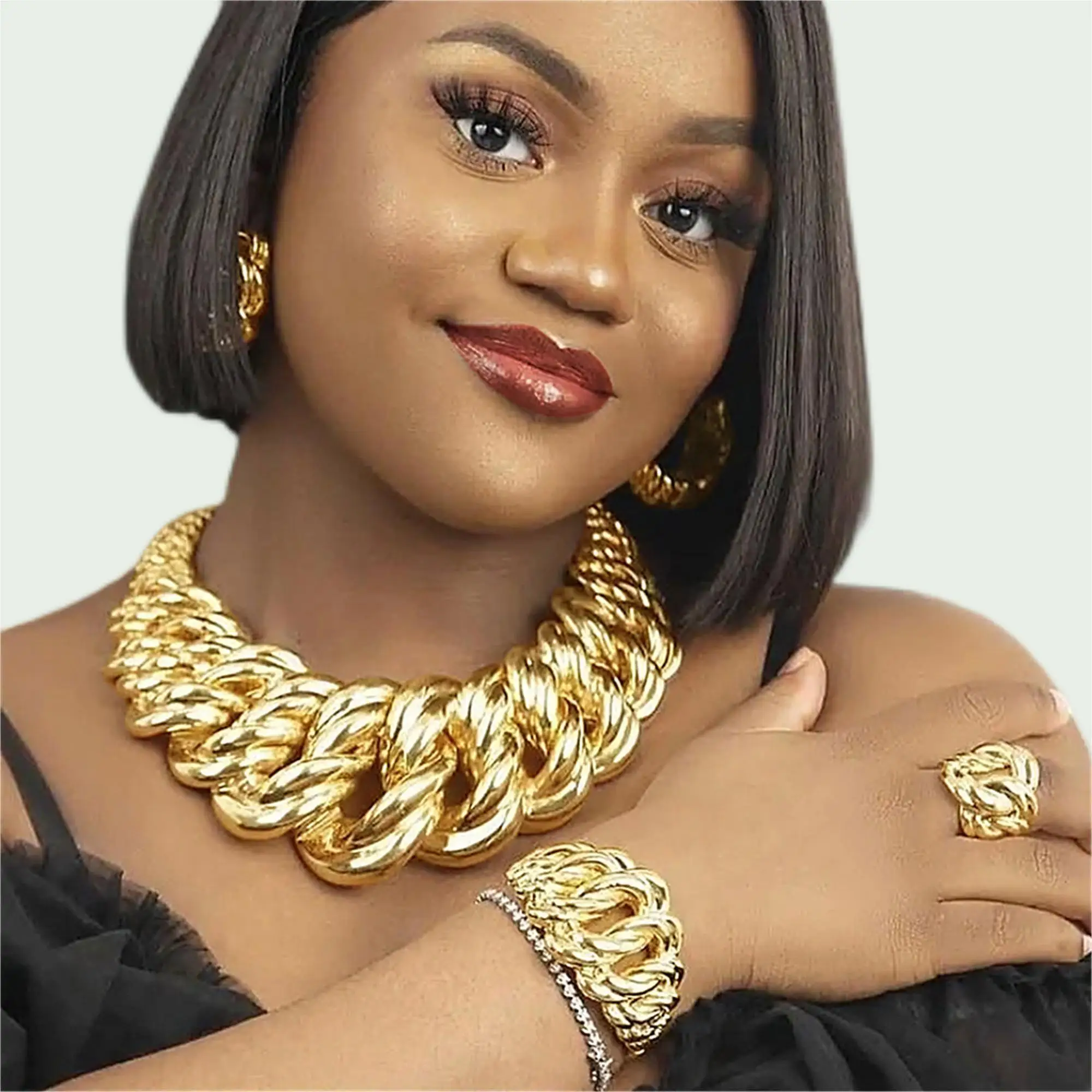Fashion Woman Necklace Jewelry Set Electric Italy Gold Plated Pendant Wedding Party Earring Ring SYHOL Wholesale Free Shipping
