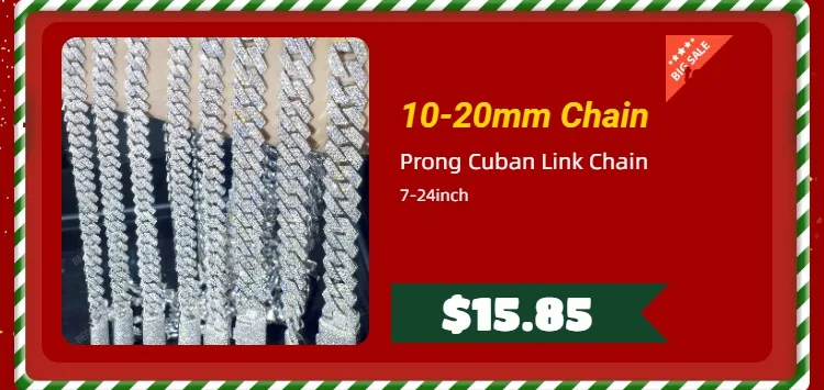 10mm CZ Stone Cuban Link Chain Silver Gold Plated Iced Out Miami Cuban Chain Necklace for Men Women