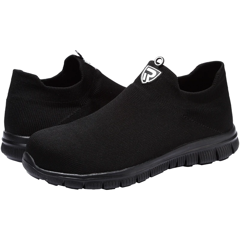 LARNMERN Womens Non-slip Work Safety Shoes for Men Breathable Boots Anti-Slip Slip-On Lightweight Steel Toe Shoe