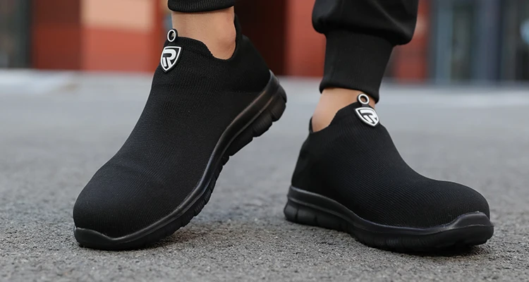 LARNMERN Womens Non-slip Work Safety Shoes for Men Breathable Boots Anti-Slip Slip-On Lightweight Steel Toe Shoe