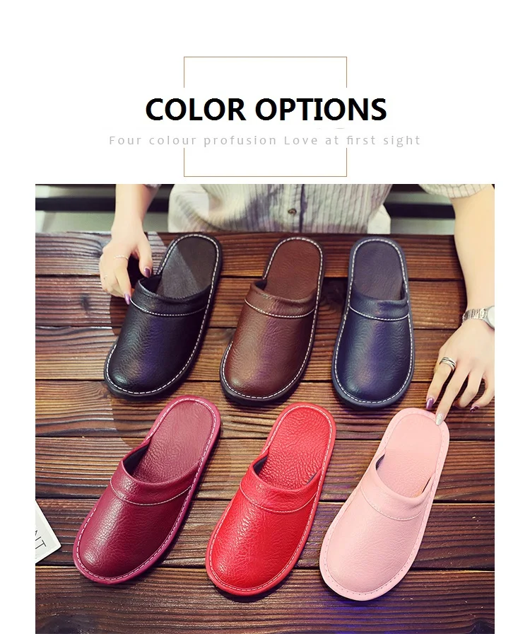 Autumn Winter Indoor Shoes 47 48 Men's Blue Bedroom Slippers Man Concise Slides Furry Mules Faux Leather Home Slipper Flip Fops