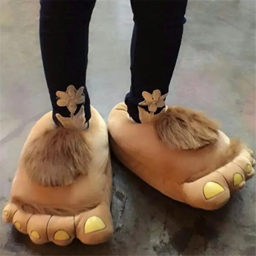 Autumn Winter Indoor Shoes 47 48 Men's Blue Bedroom Slippers Man Concise Slides Furry Mules Faux Leather Home Slipper Flip Fops