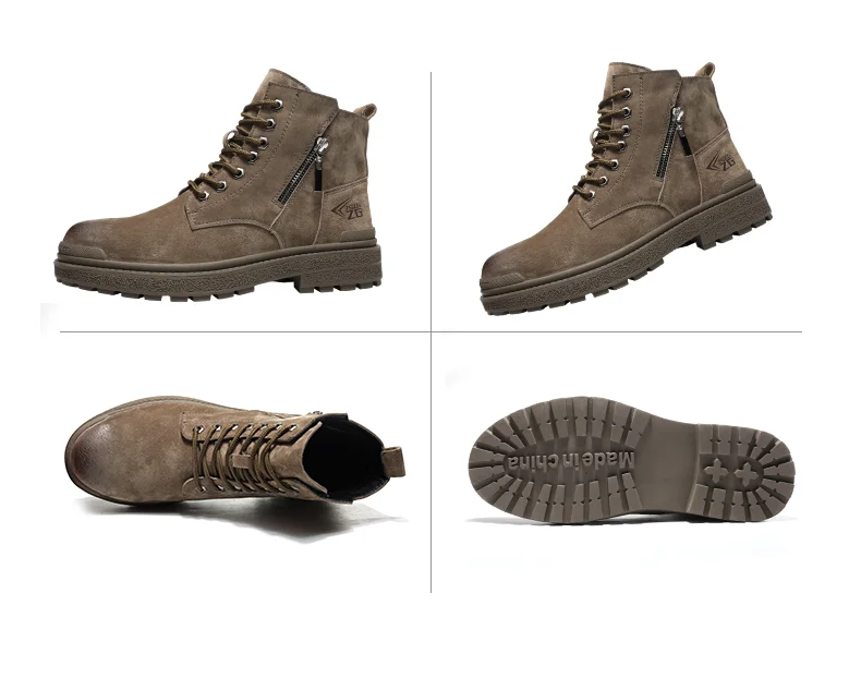 Genuine Leather Work Safety Boots For Men Anti Scald  Wear-resistant Work Shoes Puncture-Proof Safety Shoes Men Winter Boots