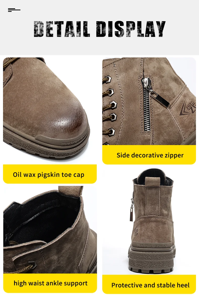 Genuine Leather Work Safety Boots For Men Anti Scald  Wear-resistant Work Shoes Puncture-Proof Safety Shoes Men Winter Boots