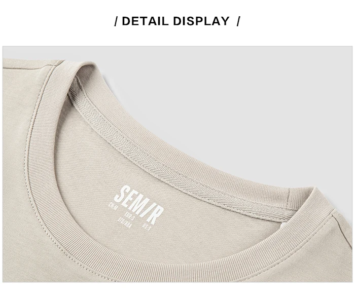 Semir 2026 Short-Sleeved T-Shirt Men Spring New Pure Cotton Bottoming Shirt Simple Commuting Casual Top Solid Color Round Neck
