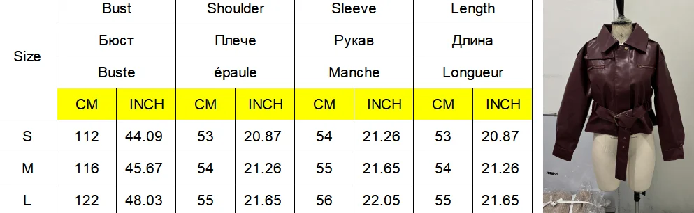 Vintage Women's Leather Jacket Stand Collar Pocket Short Coat Retro Waistband Zipper Outwear 2025 New Autumn Winter Lad Jackets