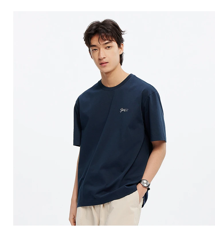 Semir Short Sleeve T-Shirt Men Round Neck Pure Cotton 2025 New Summer Style Top Versatile Fashionable Commuting Breathable