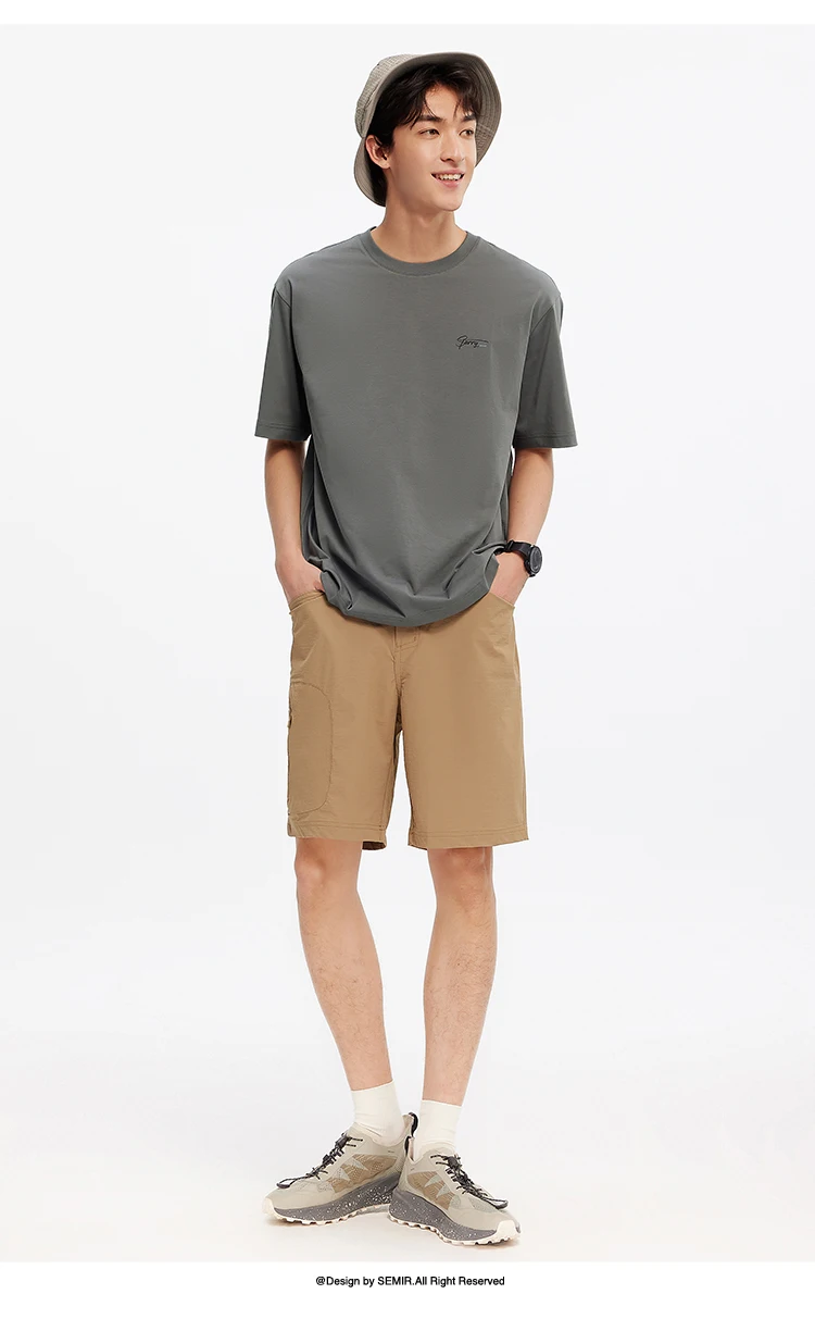 Semir Short Sleeve T-Shirt Men Round Neck Pure Cotton 2025 New Summer Style Top Versatile Fashionable Commuting Breathable