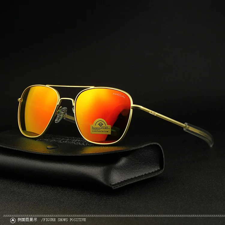 RE Sunglasses Man American Army Military Aviation Pilot Sun Glasses Glass Lens Woman Luxury Brand Vintage Metal Titanium Frame