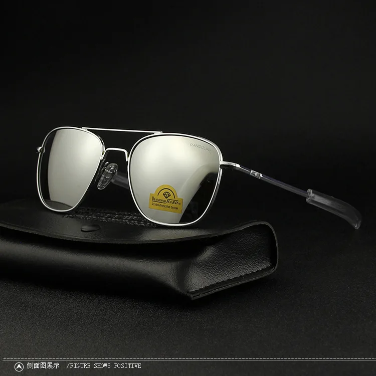 RE Sunglasses Man American Army Military Aviation Pilot Sun Glasses Glass Lens Woman Luxury Brand Vintage Metal Titanium Frame