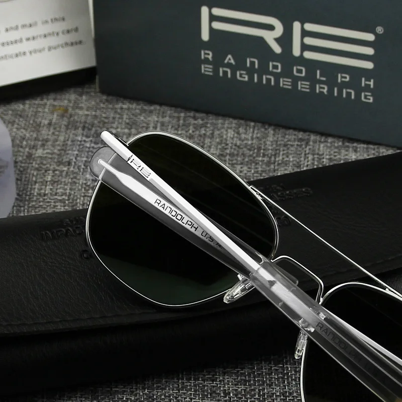 RE Sunglasses Man American Army Military Aviation Pilot Sun Glasses Glass Lens Woman Luxury Brand Vintage Metal Titanium Frame