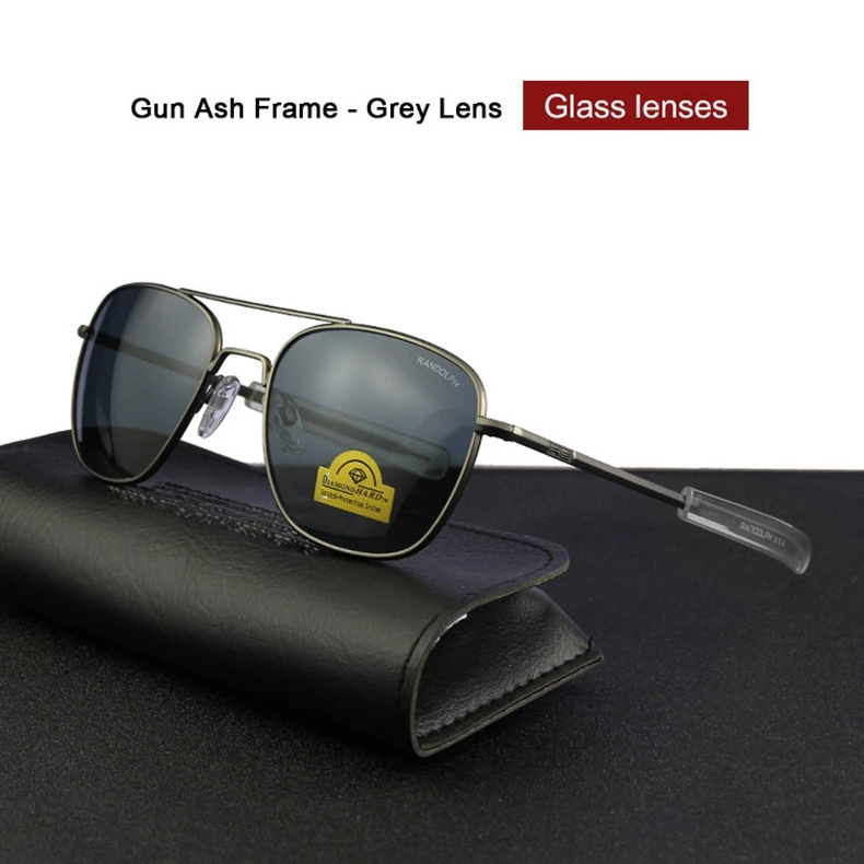 RE Sunglasses Man American Army Military Aviation Pilot Sun Glasses Glass Lens Woman Luxury Brand Vintage Metal Titanium Frame