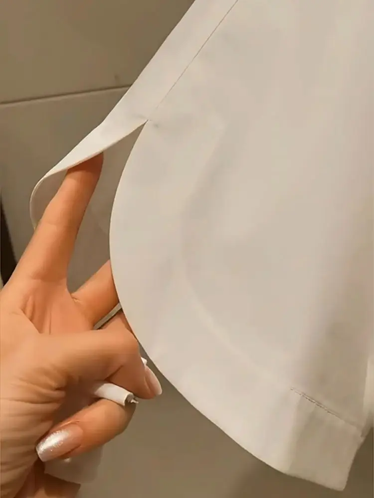 2025 Summer Short Blouses Half Sleeve Embroidered Short Sleeve Top Flip Collar Loose Bat Sleeve White Shirt For Women