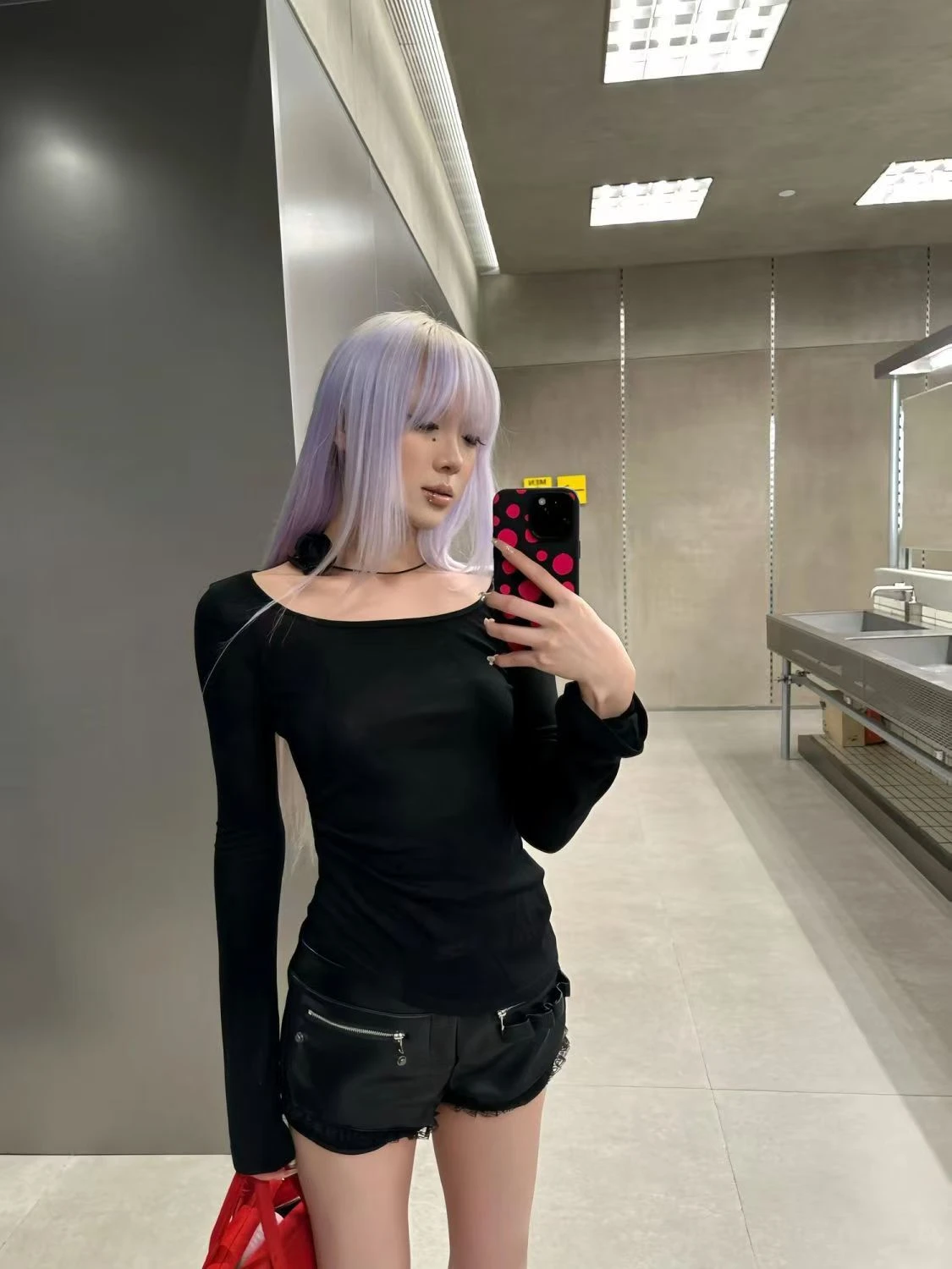 Seeslim Women's T-shirt 2000s Clothes Y2k Korean Fashion Long Sleeve Hotsweet Tees Female Goth Skinny Hollow Out Off Shoulder