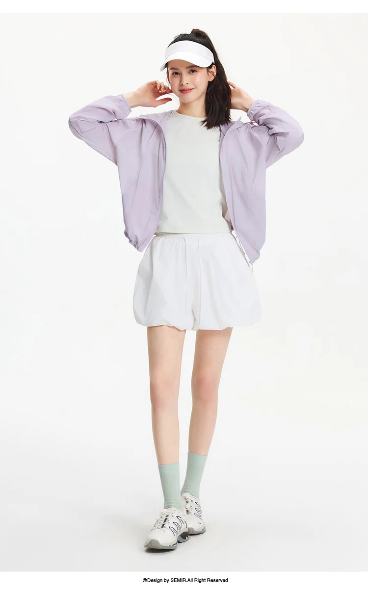 Semir Jacket Women Loose Slimming Summer 2025 New Cool Feeling Hooded Sun Protection Coat for Casual Style