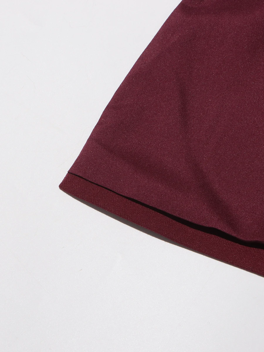TWOTWINSTYLE Burgundy Two Piece Set For Women Notched Collar Long Sleeve Top High Waist Straight Pant Temperament Sets Female